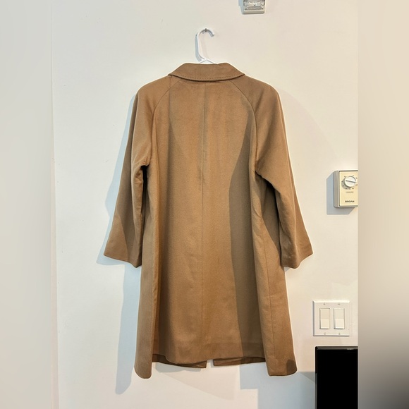 Golden brown cashmere wool blended coat - Picture 3 of 4